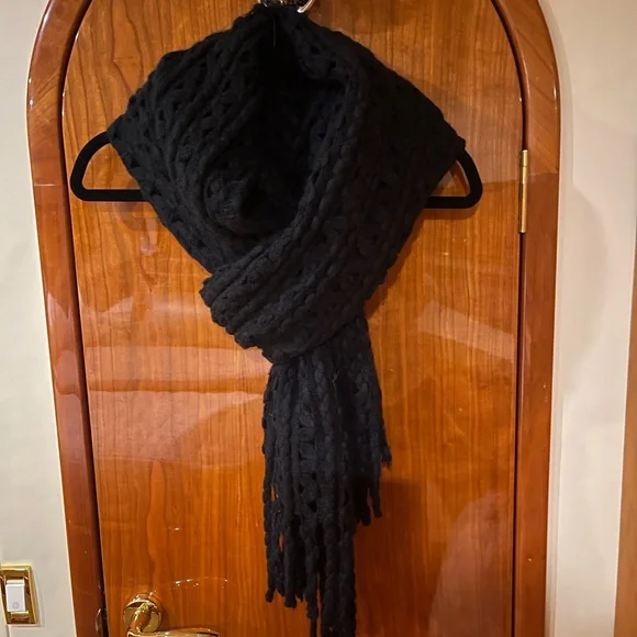 Steve Madden Womens Chunky Cold Weather Scarf Black - Picture 7 of 9